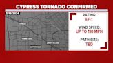 NWS confirms EF 1 tornado touched down in Cypress area during Thursday's storms