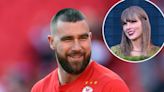 Travis Kelce Reacts to Podcast Hosts Role-Playing His Post-Softball Convo With Taylor Swift