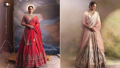 ...Looked Like A Royal Indian Bride All Over Again In Maximalist Lehengas On The Cover Of Elle Wedding Book...