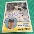 MLB  topps Jordan montgomery 卡面簽名球員卡 非貼紙簽