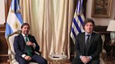 El presidente Milei recibió a su par uruguayo Lacalle Pou durante una hora en su despacho de la Casa Rosada