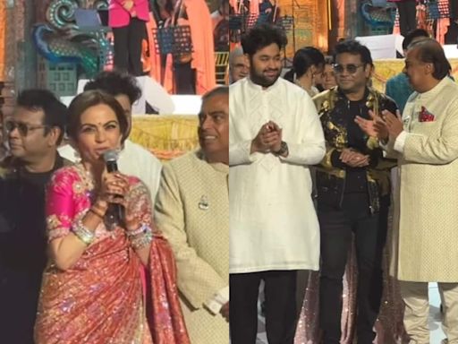 A R Rahman sings Tere Bina, Jai Ho, Kehna He Kya at Anant Radhika wedding, Nita Ambani praises the legend