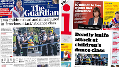 Newspaper headlines: 'Two children dead' and '10 million lose out'