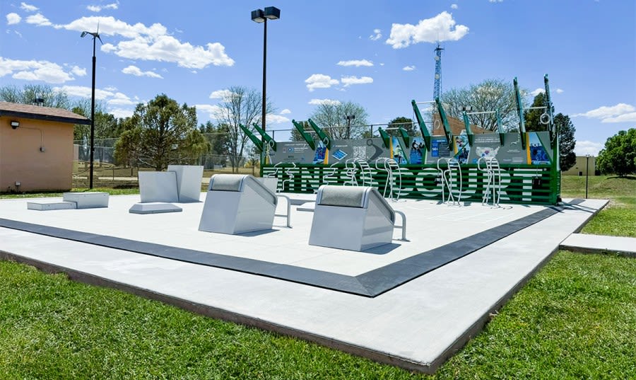 Outdoor fitness court opening at Eastern New Mexico University