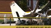 Frightening moment plane crashes in front yard of home