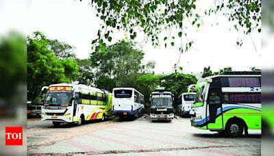 Nine private buses registered outside TN impounded in Coimbatore | Coimbatore News - Times of India