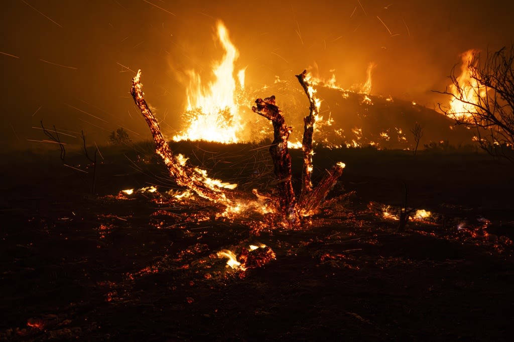 The Post Fire North Of L.A. Burns 14,625 Acres, 8% Contained As Firefighters Battle Gusty Winds; Hot Temperatures Forecast...