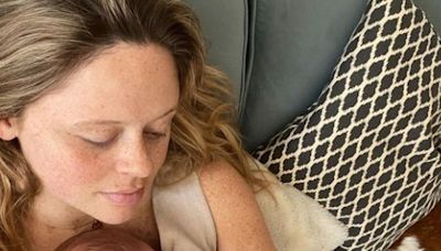 Emily Atack distracts fans as she tells them 'be right back' in candid new mum update