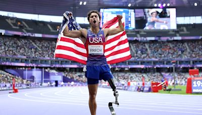 American runner Ezra Frech says his 'plan' is to win three gold medals at the 2028 Paralympics