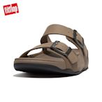 【FitFlop】GOGH MOC MENS BUCKLE LEATHER SLIDES扣環皮革造型雙帶涼鞋-男(灰褐色)