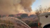 Fire continues to burn along Colorado River Sunday