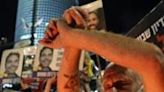 Relatives and supporters of hostages taken captive by Palestinian militants in Gaza demonstrate in Tel Aviv