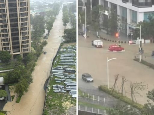 凱米暴雨！高雄愛河「滿出來」 美術館豪宅、凹子底全泡黃泥水 | 天氣 - 太報 TaiSounds