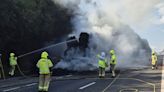 Carmarthenshire: Firefighters tackle hay lorry blaze