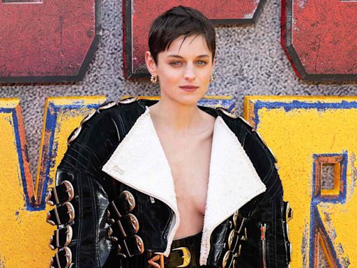 Emma Corrin Goes Topless in Risky Schiaparelli Look at 'Deadpool & Wolverine' Event