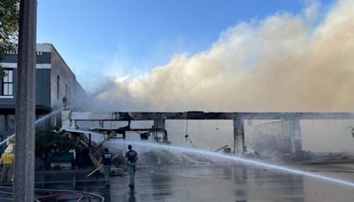 Large fire destroys businesses, closes road in Alpine