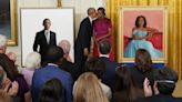 Barack And Michelle Obama Return To White House For Unveiling Of Official Portraits