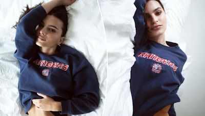 Emily Ratajkowski rocks Rangers sweater during playoff run after MSG drama