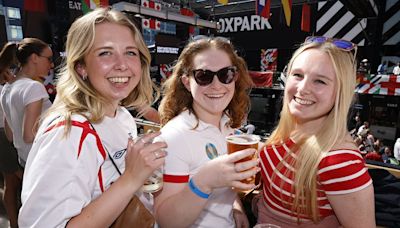 England fans leave work early and hit the pubs ahead of Denmark match