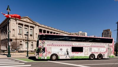 A giant pink bus is hosting tea parties while giving tours of Philly