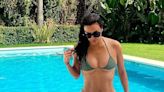 Eva Longoria Soaks Up the Sun in a Green Triangle swimsuit