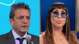 Moria Casán incomodó a Sergio Massa en la mesa de Mirtha con una peculiar anécdota sobre Martín Guzmán: “A los gritos”