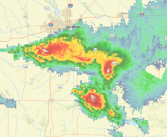 Tornado warning issued for portion of Des Moines metro