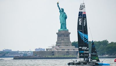 F1 on the Water? Yachts Race at the Statue of Liberty.