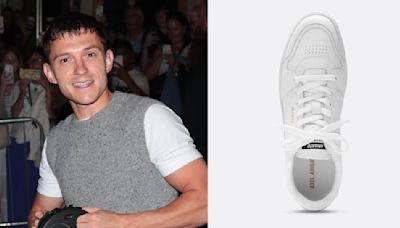 Tom Holland Laces Up Classic All-White Axel Arigato Dice Lo Sneakers at Duke of York Theatre in London