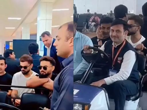 Virat Kohli, Gautam Gambhir Take Buggy Ride Together At New Delhi Airport- WATCH