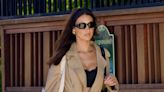 Bella Hadid Wears Her Spring Trench Coat With Lacy Lingerie Underneath