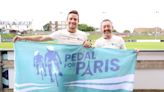 Olympic champion visits football club during climate action bike ride to Paris