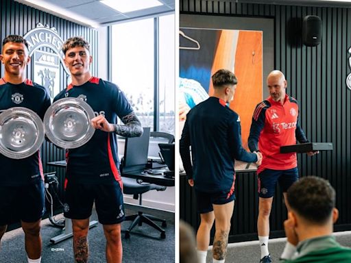 Lisandro Martinez y Alejandro Garnacho, campeones de América, recibieron un sentido homenaje en el Manchester United | + Deportes