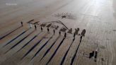 Stunning nativity scene made with sand on Northumberland beach