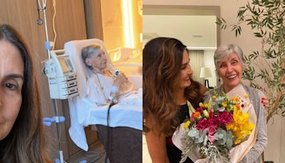 Fátima Bernardes passa a noite com a mãe internada no hospital