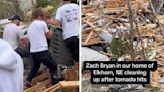 Zach Bryan Spotted Helping Elkhorn Community Clean Up Debris Left In Tornado's Wake