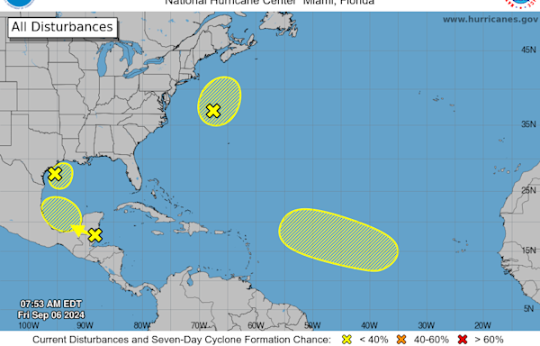 Tropical wave continues to hover near Texas: National Hurricane Center tracking 3 others