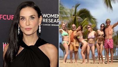 Demi Moore Wears Itty-Bitty Leopard Bikini Alongside Daughters in Vacation Video