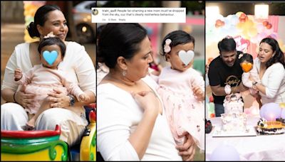 'Fat-shaming a new mom is disgusting: Swara Bhasker drops photos from her daughter's first B'day; gets body shamed; fans come to rescue