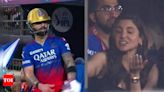 Daryl Mitchell's rebound catch of Virat Kohli leaves Anushka Sharma frustrated, disappointed. Pic viral | Cricket News - Times of India