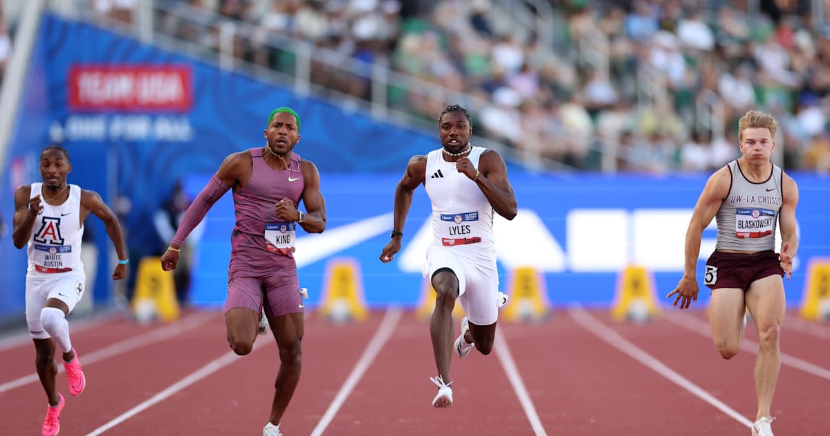 Noah Lyles, Christian Coleman claim top times in men's 100m opener at U.S. Olympic Team Trials