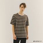 Hang Ten-男裝-厚磅寬鬆環保纖維條紋T恤-咖啡