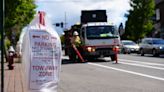 Traffic slows in downtown Bellingham as work on bike lanes trial project kicks off