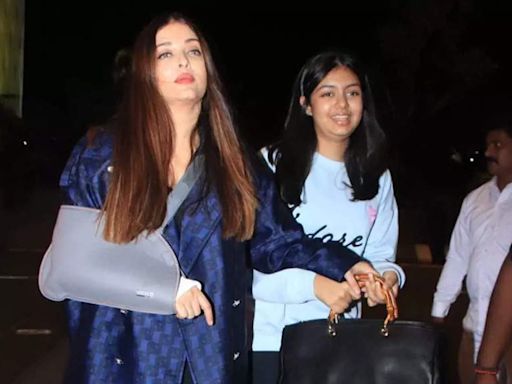 Aishwarya Rai Bachchan and daughter Aaradhya Bachchan spotted at Mumbai airport as they leave for Cannes 2024 | Hindi Movie News - Times of India