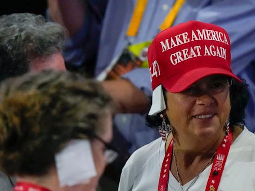 Republican National Convention delegates wear ear bandages to pay tribute to Trump