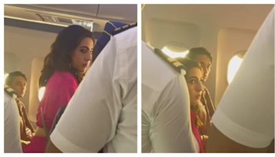 Another promotional gimmick? Sara Ali Khan gets escorted out of plane by 'flight crew', internet says 'kya acting hai'