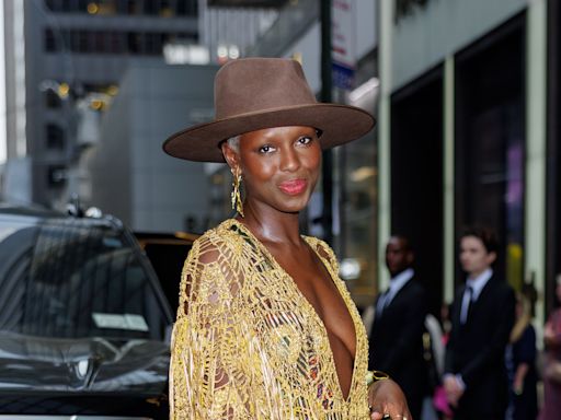 Jodie Turner-Smith Puts a Boho Twist on the Cowboy Trend in a Crochet Poncho