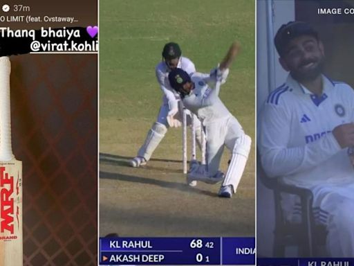 Akash Deep smokes consecutive sixes with bat recently 'gifted' by Virat Kohli; ex-India captain's reaction is gold