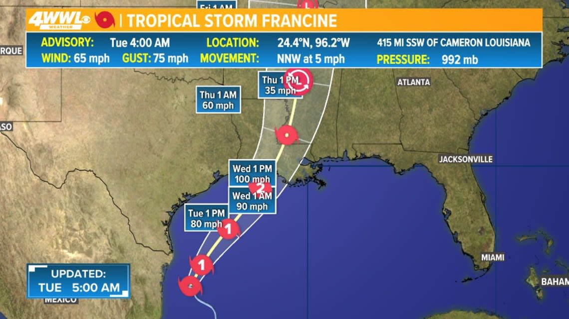 Watch Live: Tracking Francine coverage from WWL-TV