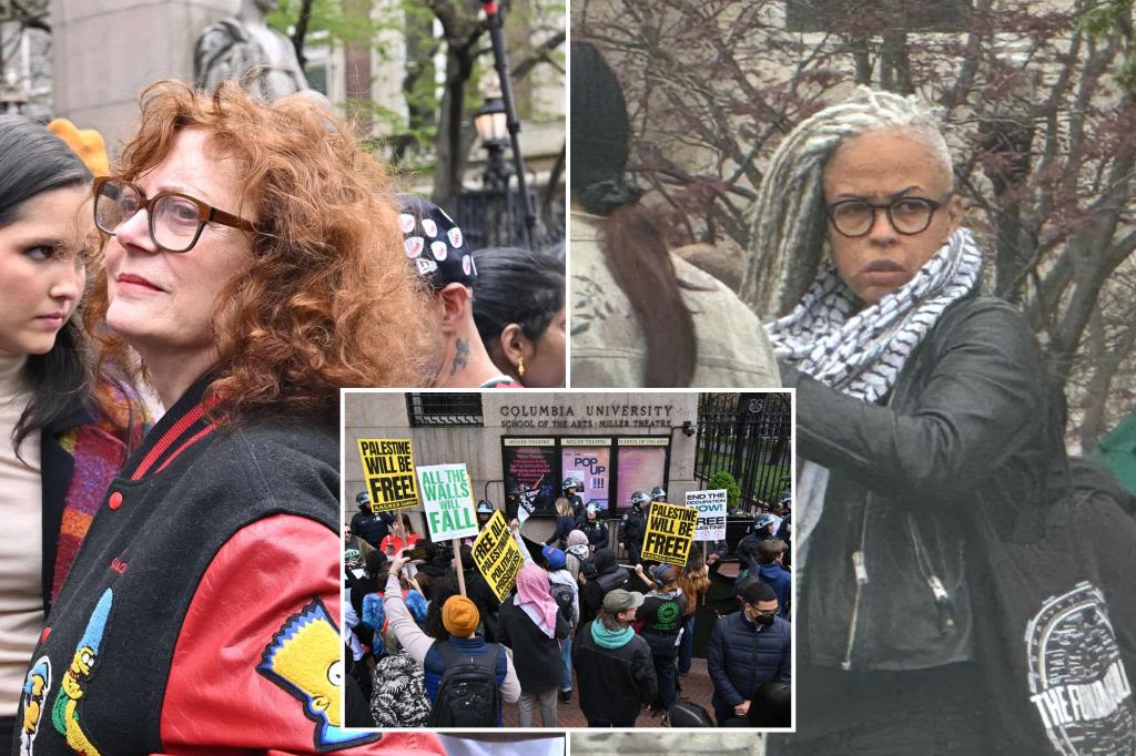 Susan Sarandon, ex-NYC prof who pulled machete on Post reporter spotted at Columbia University anti-Israel protest